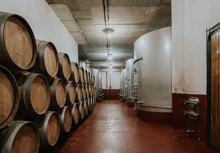 Interior de la bodega Valdeloyo en San Vicente de la Sonsierra